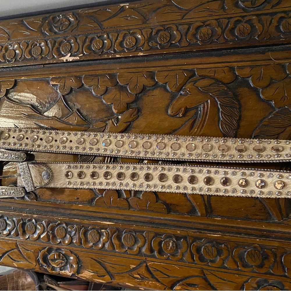 Cowhide bling belts